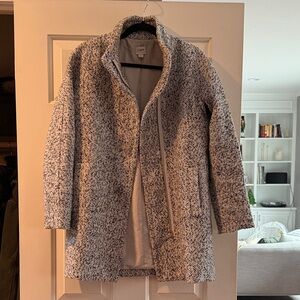 J. Crew Black & White Boucle City Coat
